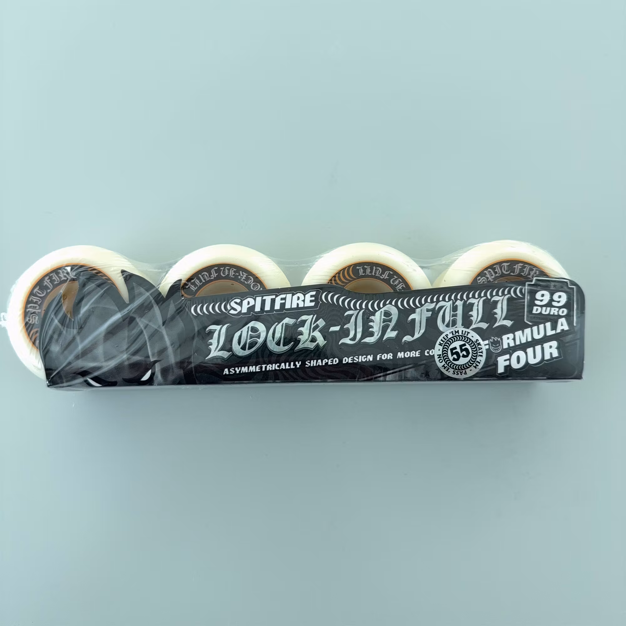 Spitfire Wheels Formula Four Lockin Full Skateboard Wheels 99a 55mm packaging – Nordic Skateboard Supply