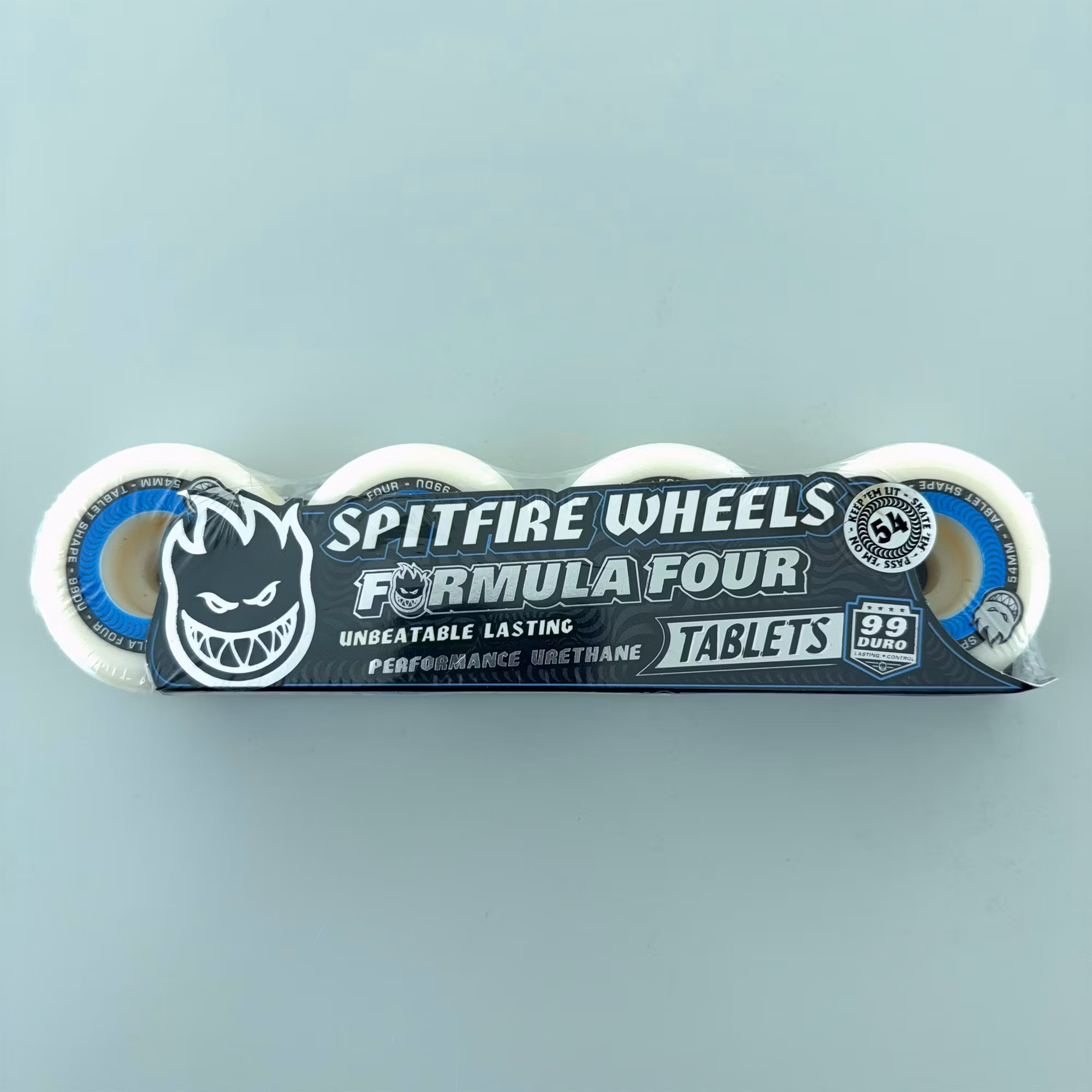 Spitfire Wheels Formula Four Tablets Skateboard Wheels 99a 54mm packaging – Nordic Skateboard Supply