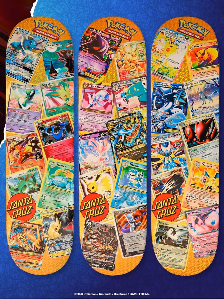 Santa Cruz Pokémon TCG Skateboard Deck – 2026 Mystery Blind Bag Mega Gold one in fivehundred- Nordic Skateboard Supply