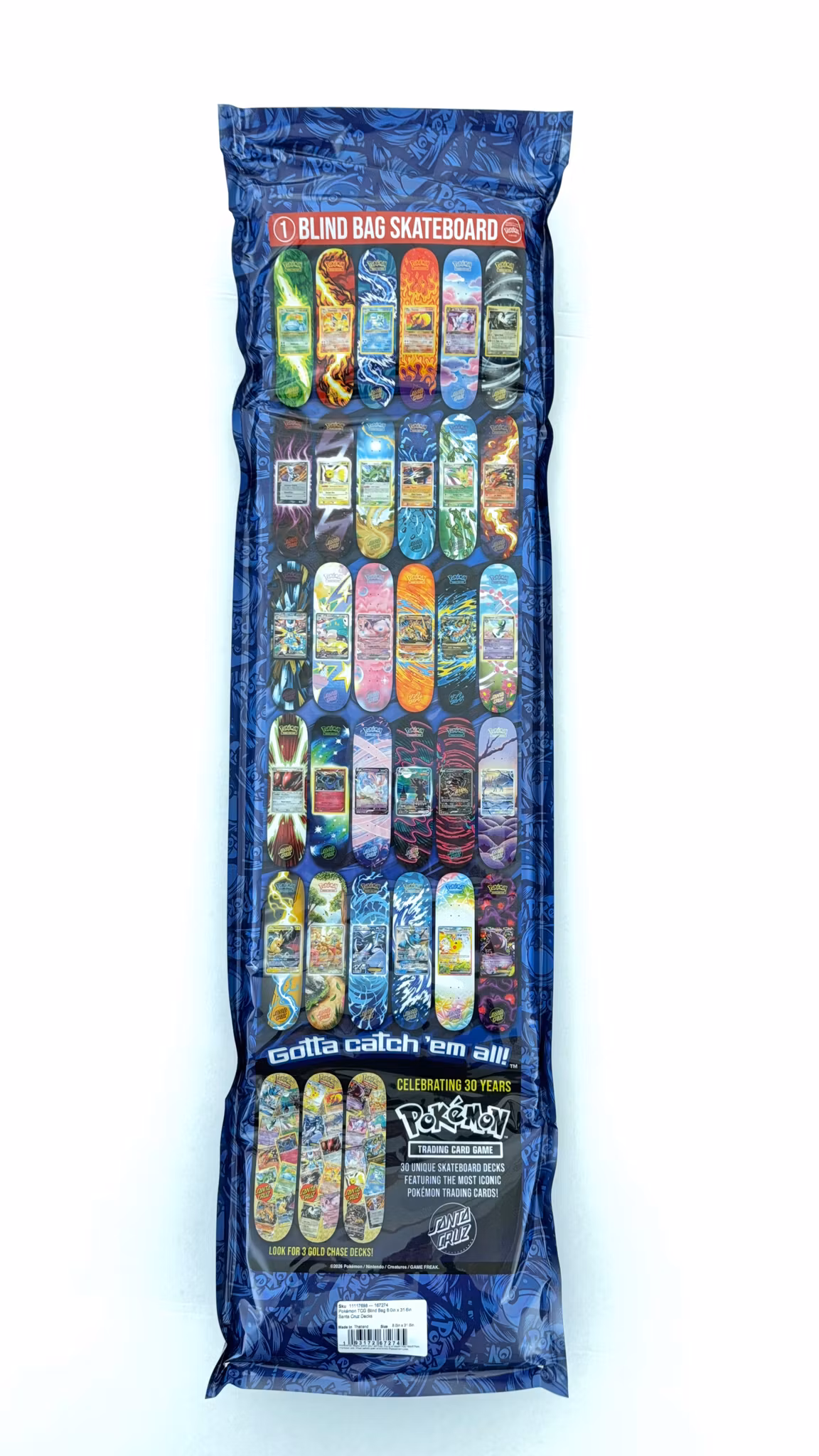 Santa Cruz Pokémon TCG Skateboard Deck – 2026 Mystery Blind Bag packaging top - Nordic Skateboard Supply