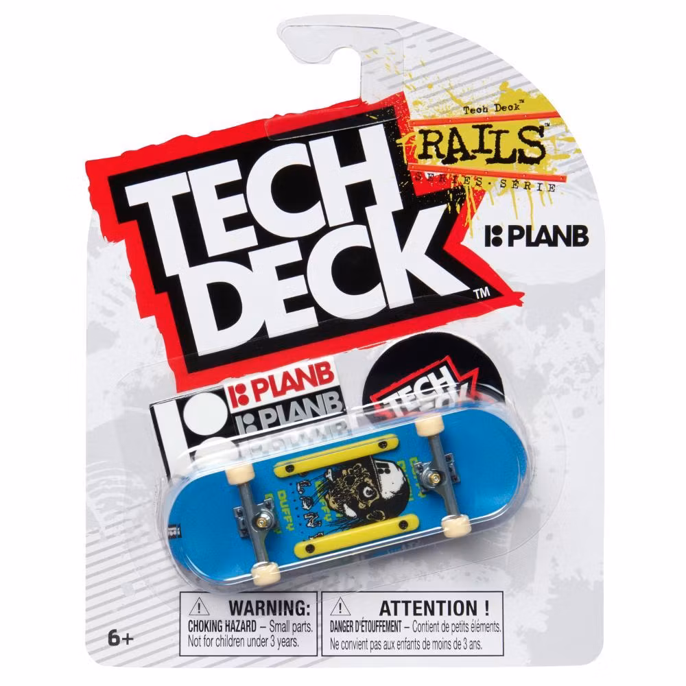 Tech Deck 96mm Plan B Patt Duffy Blue Skull Rails – Complete Fingerboard packaging - Nordic Skateboard Supply
