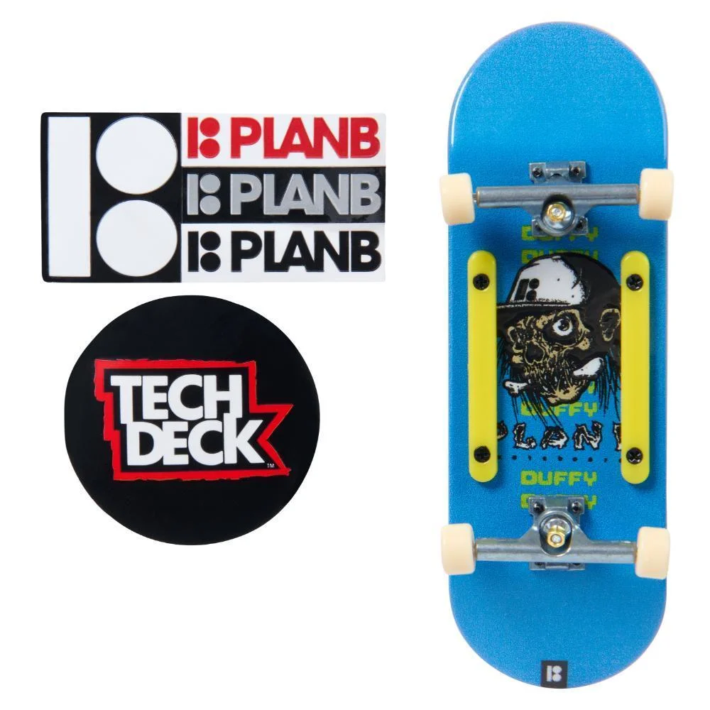Tech Deck 96mm Plan B Patt Duffy Blue Skull Rails – Complete Fingerboard - Nordic Skateboard Supply