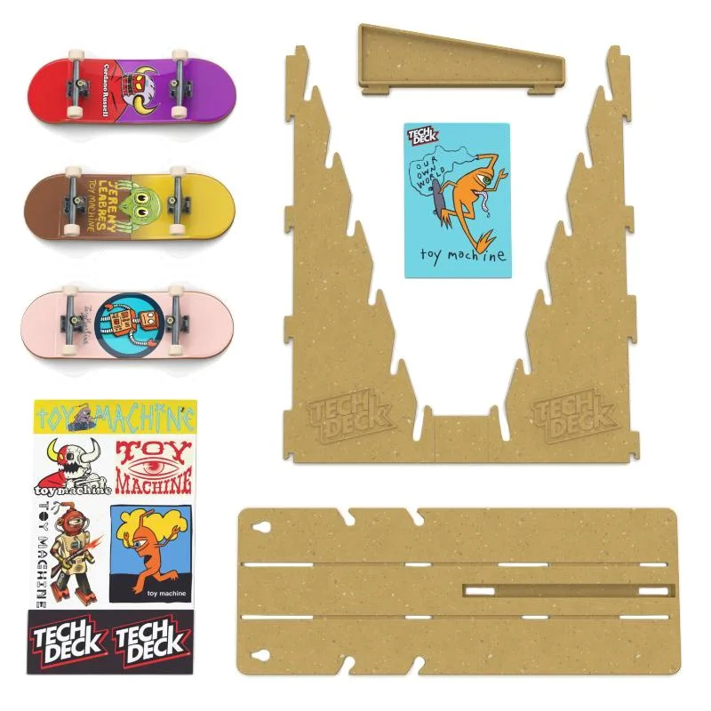 Tech Deck Toy Machine Board Display with 3 x 96mm Fingerboards parts - Nordic Skateboard Supply