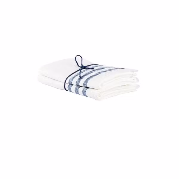 Handduk i linne 2-pack DIAGONAL MARINBLÅ