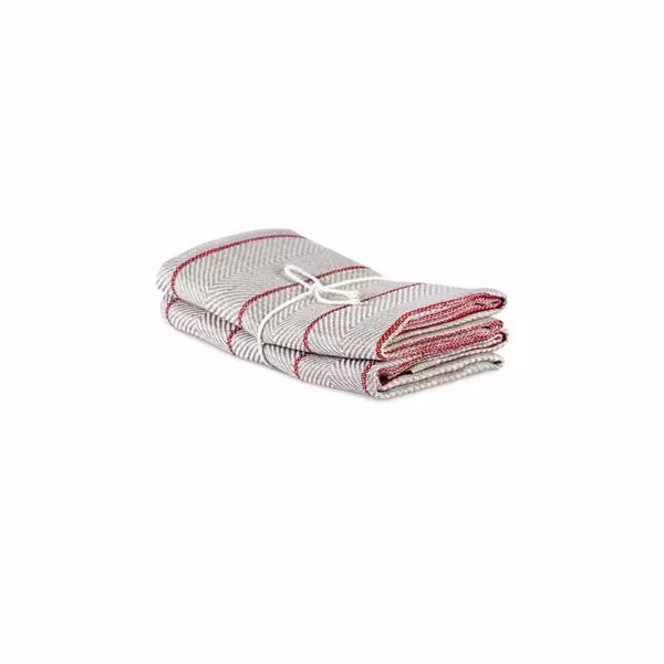Handduk i linne 2-pack MARULK RÖD