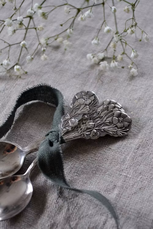 Teskedar i nysilver 6 st VINTAGE