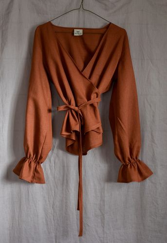RUFFLE TOP - RUST
