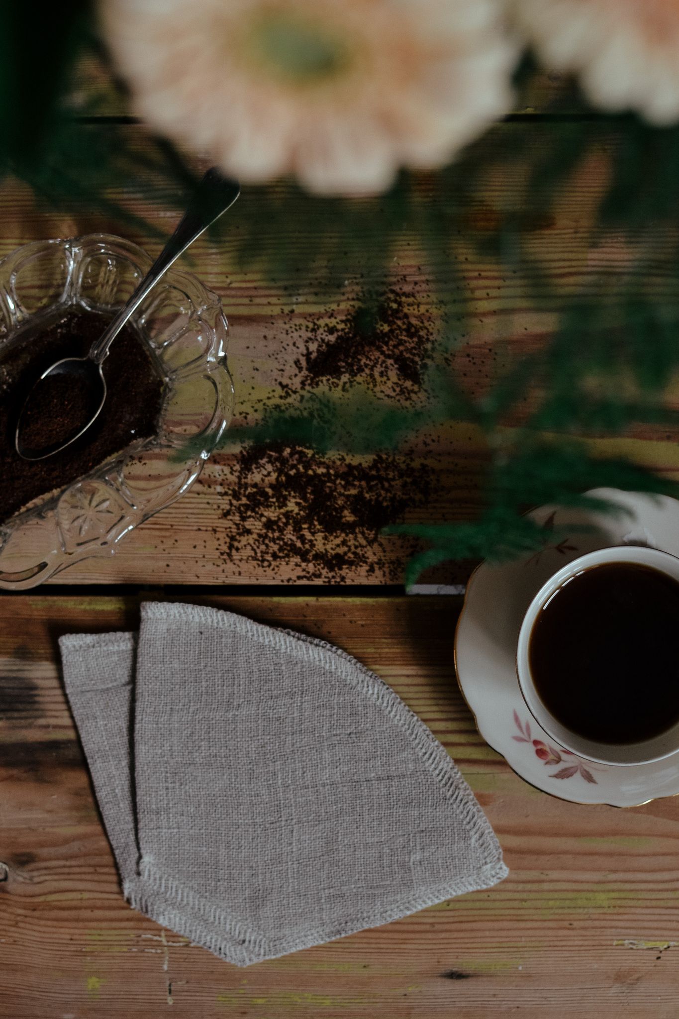 2 ST KAFFEFILTER I LINNE