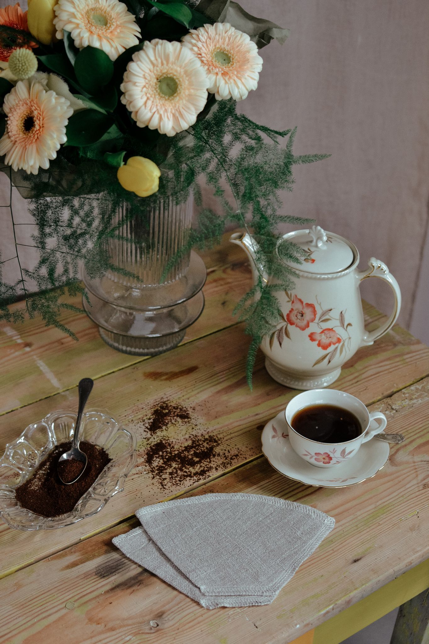 2 ST KAFFEFILTER I LINNE
