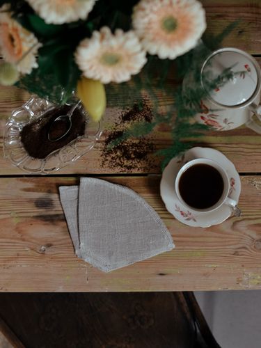 2 ST KAFFEFILTER I LINNE