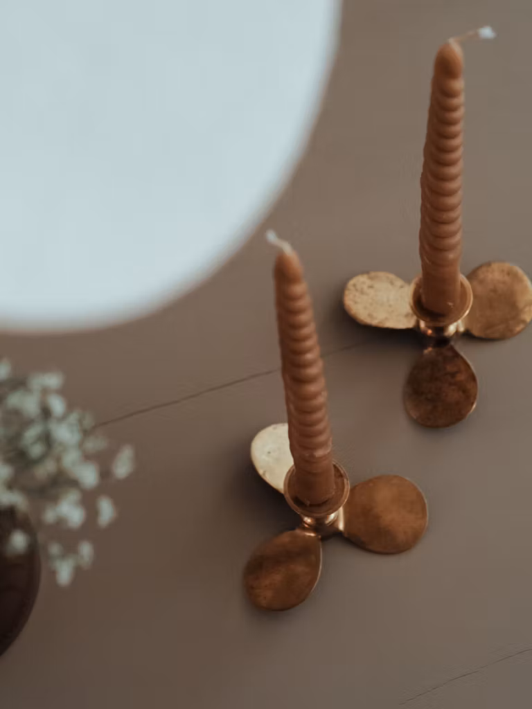 Ljusstake propeller i mässing - VINTAGE