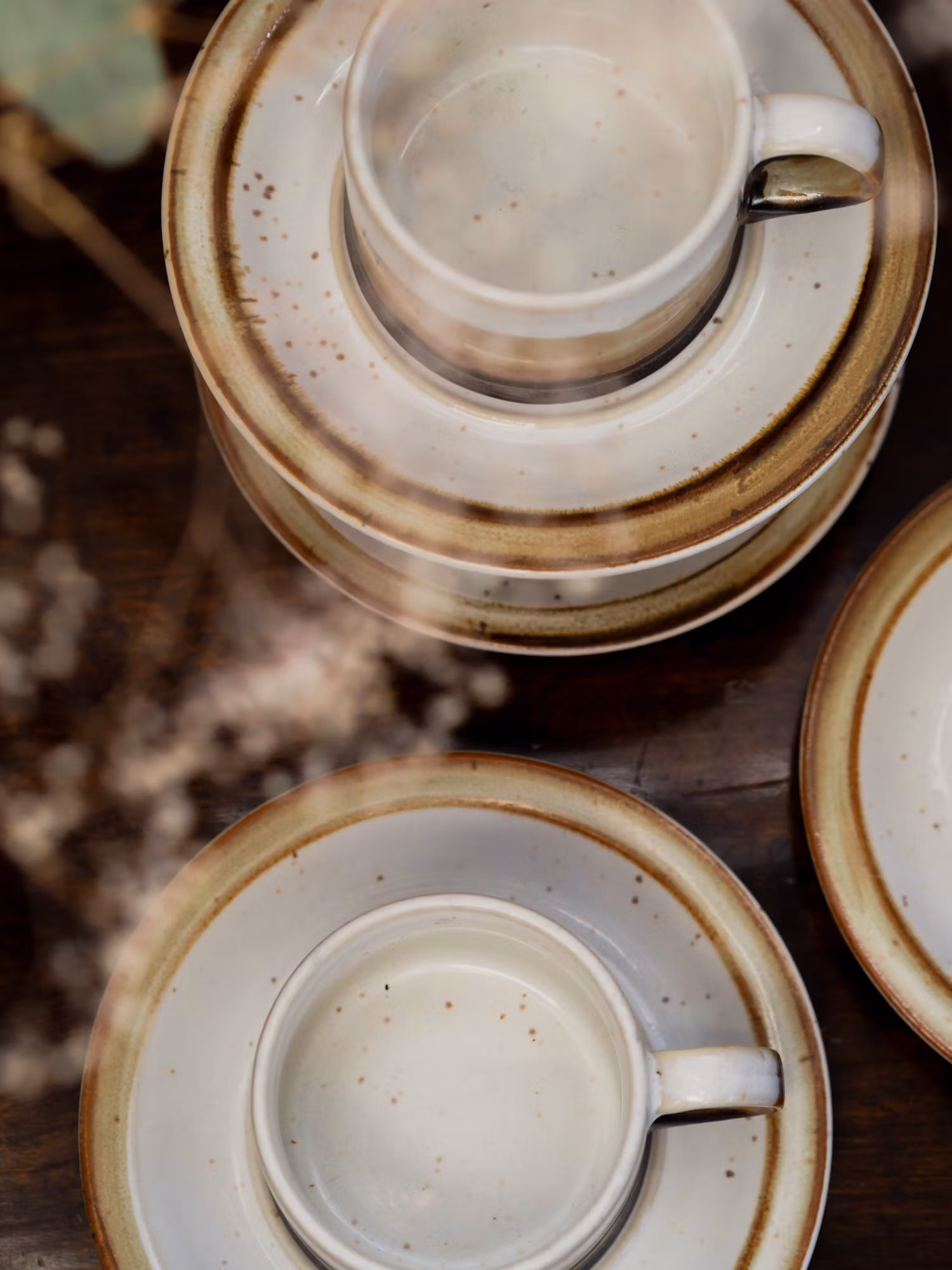4 st kaffekoppar m. fat - VINTAGE