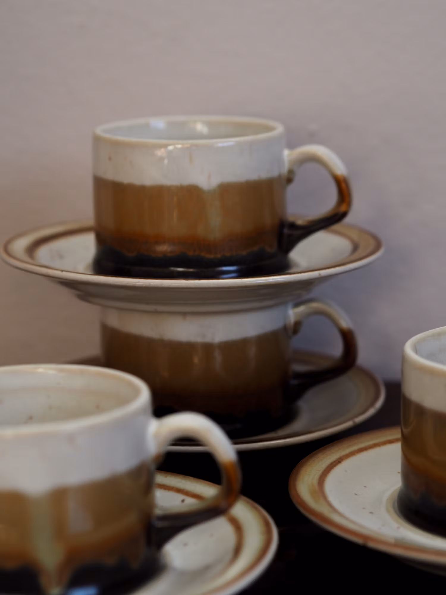 4 st kaffekoppar m. fat - VINTAGE