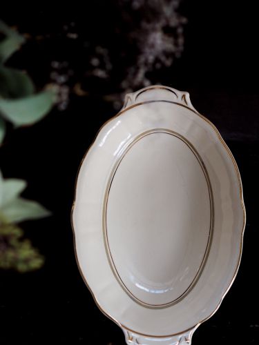 Litet uppläggningsfat Beige rand - VINTAGE