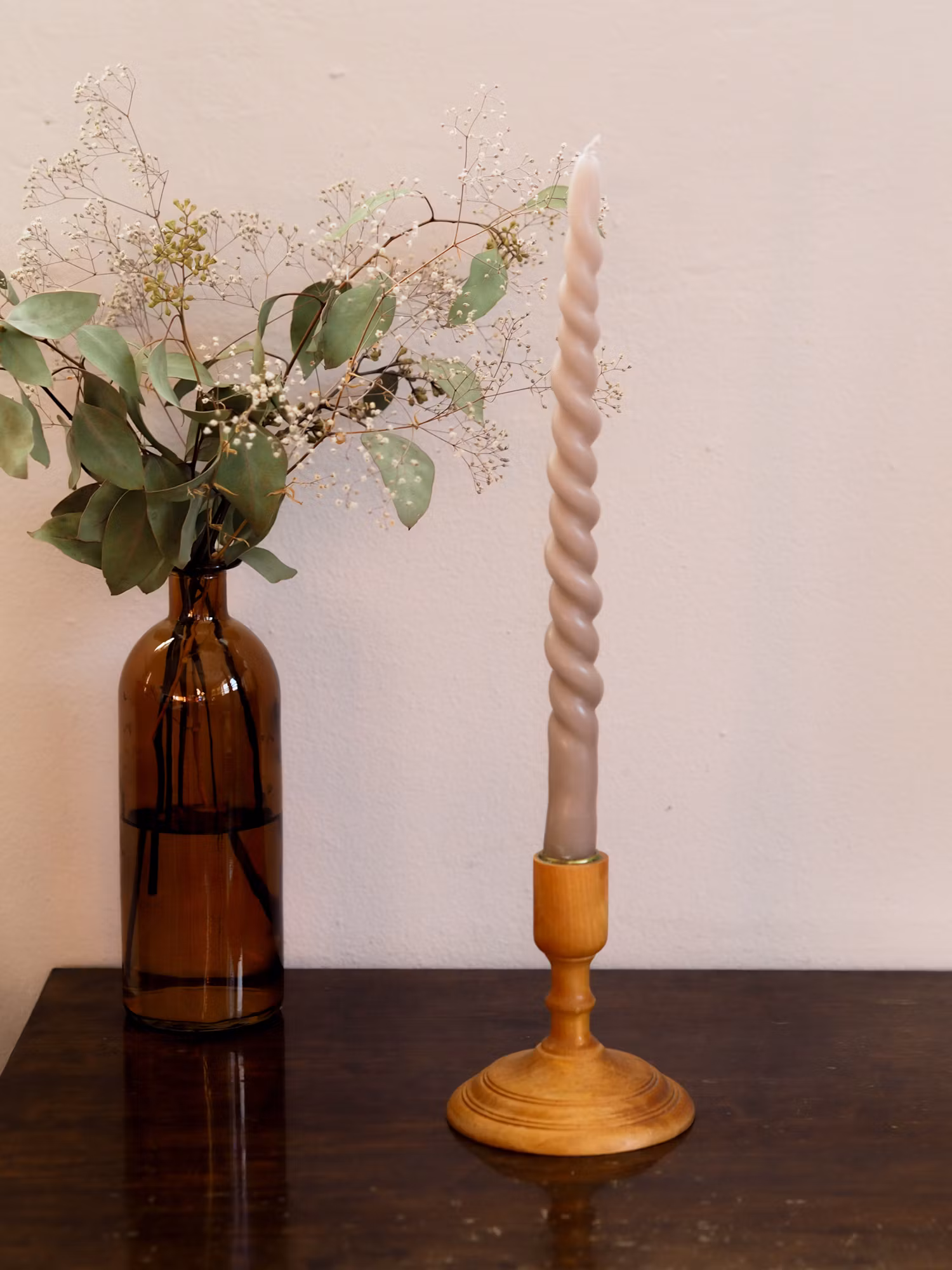 Ljusstake i trä - VINTAGE