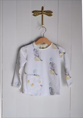 CIRCUS ELEPHANT LONG SLEEVE T-SHIRT OFFWHITE