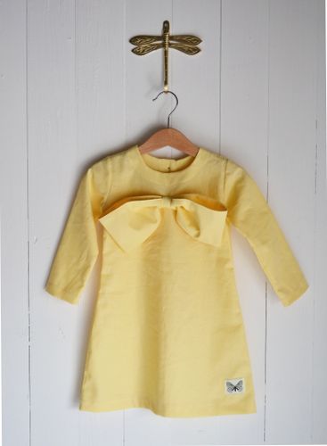 BOW DRESS LIGHT YELLOW