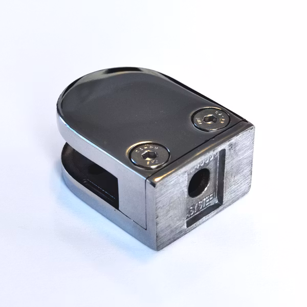 Rostfri glasräckesklämma