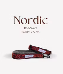 Nordic halsband 2.5cm röd/svart