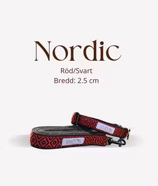 Nordic halsband 2.5cm röd/svart