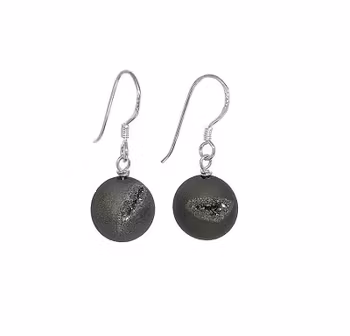 Druzy agat örhängen silver