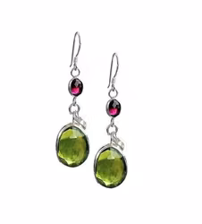 Silverörhängen Peridot