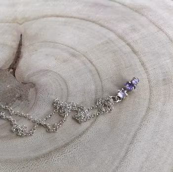 Silverhalsband rå Ametist