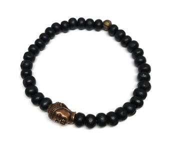 Svart Buddha armband herr