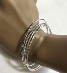 Flerpack stela armringar silver