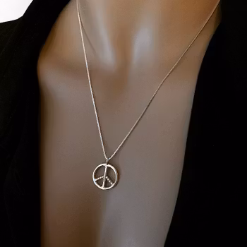 Halsband Peace symbol silver