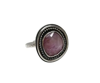 Rosa Safirring silver