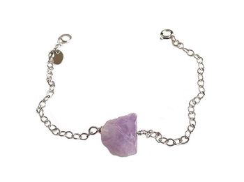 Rå Ametist armband silver