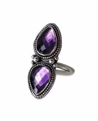 Statement ring Ametist silver