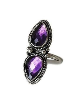 Statement ring Ametist silver