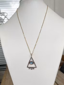 Labradorit halsband guldpläterat