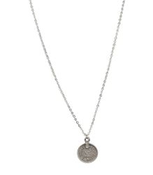 Silverpläterat halsband med rund bricka
