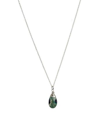 Fuchsit halsband med rubin silver