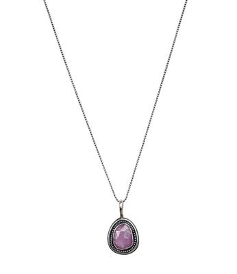 Rosa Safirhalsband silver