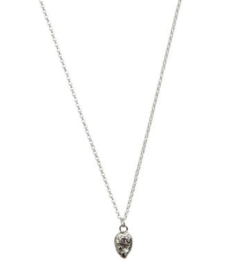 Silverhalsband med tjock rustik droppe