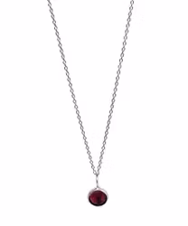 Silverhalsband röd Granat sten