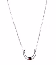 Halsband med Granat sten silver