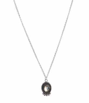Månsten halsband silver