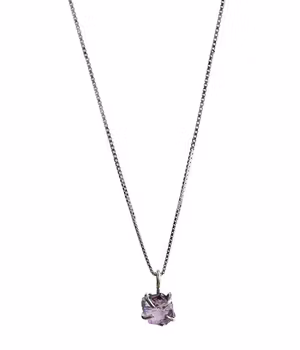 Rå Ametist halsband silver