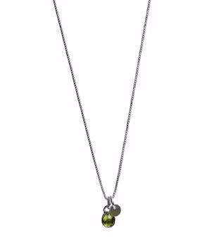 Peridot halsband silver