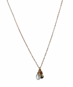 Halsband med Prasiolit droppe