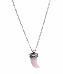 Halsband stor Rosenkvarts sten