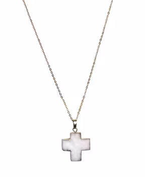 Halsband med vitt kors