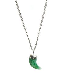 Halsband med stor grön ädelsten
