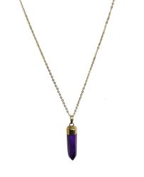 Halsband lila Agat pendel