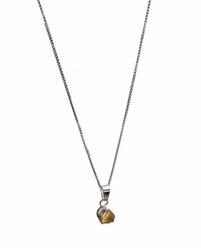 Rå Citrin halsband silver
